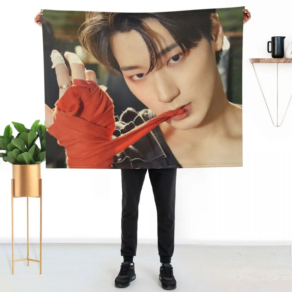 Ateez San Throw Blanket Warm Accent Blanket for Living Room Decoration