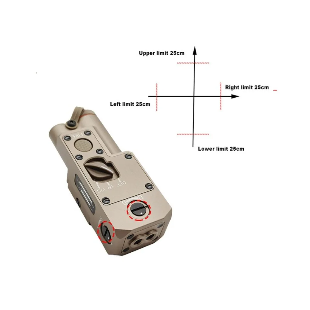 يمكن تجهيز مؤشر ليزر معدني CQBL جانب إرجاع الأشعة تحت الحمراء بالليزر الأخضر بمصباح يدوي M600/M300 مع قاعدة