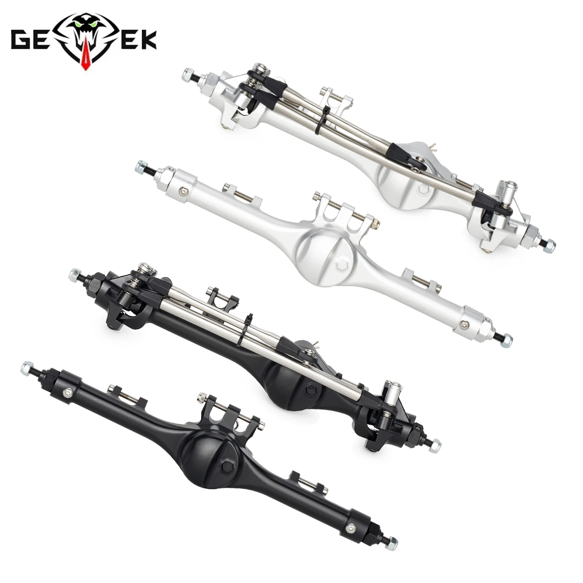 CNC Aluminum Front Rear F10T Straight Axle Set Black Silver for 1/10 RC Crawler Car Axial SCX10 II VS4-10 Upgrade Parts