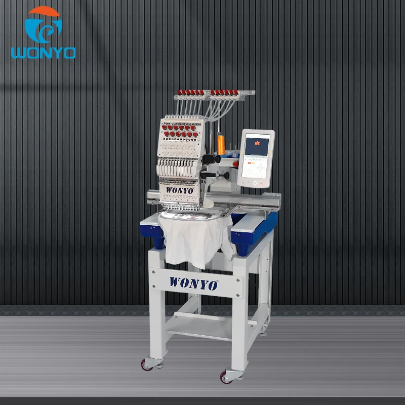 Single Head Computer Embroidery Machine High Speed Multi Function Cap T-shirt Garment Embroidery Machine
