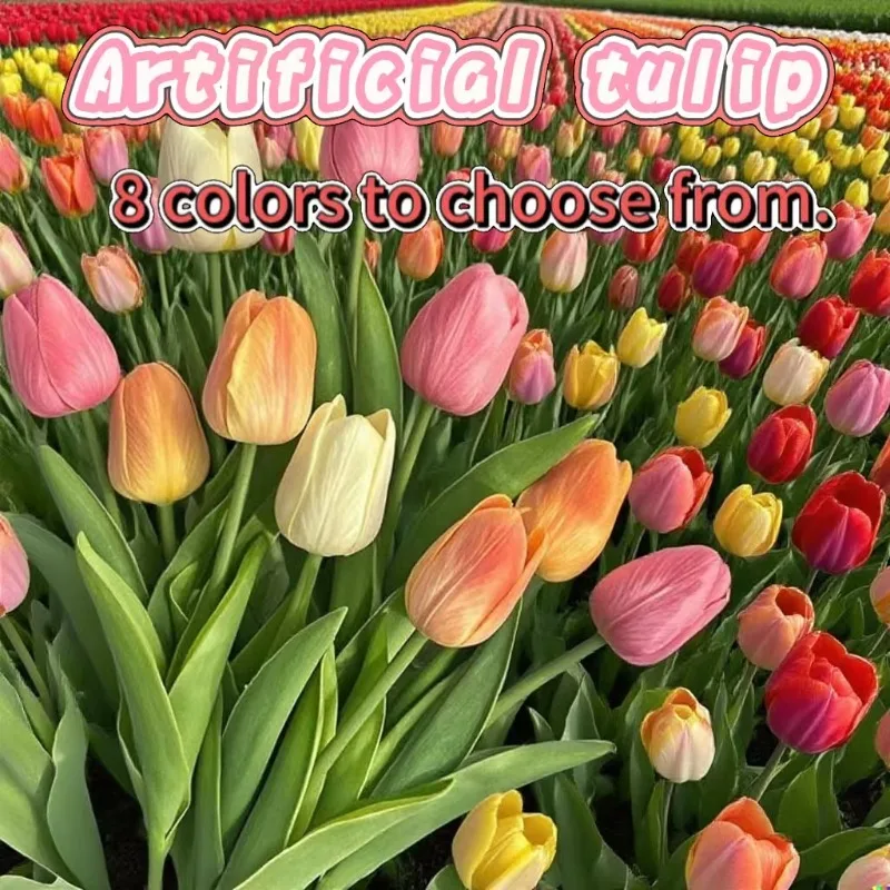 5-30Pcs Artificial Tulip Realistic Touch For Christmas Wedding Birthday Vase Home Decor Garden Mother's Day Bouquet