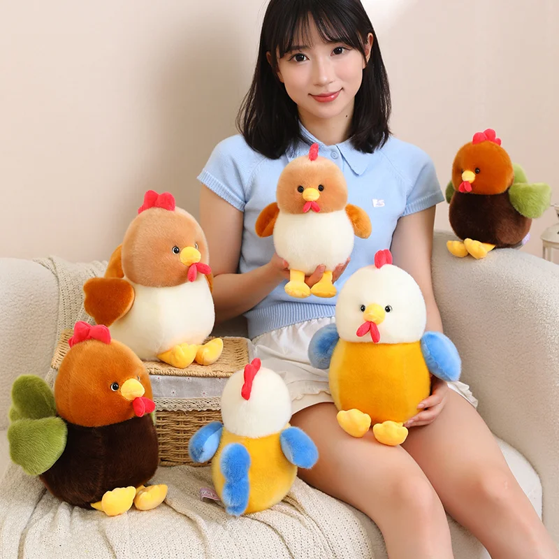 22/30cm Kawaii Chicken Plush Toy Contrast Color Splicing Chick Stuffed Doll Cute Table Companion Plush Toys Birthday Gift Doll