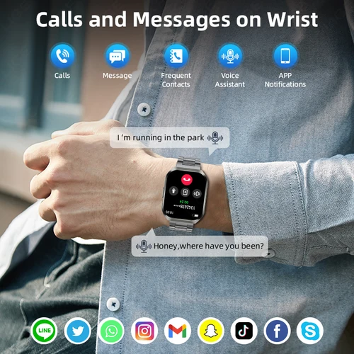 Imagen 2 del producto LIGE nuevo reloj inteligente para hombre 1000mAh batería de Larga modo de reposo reloj inteligente para exteriores para hombres IP68 impermeable ritmo cardíaco deporte BT llamada Smartwatch