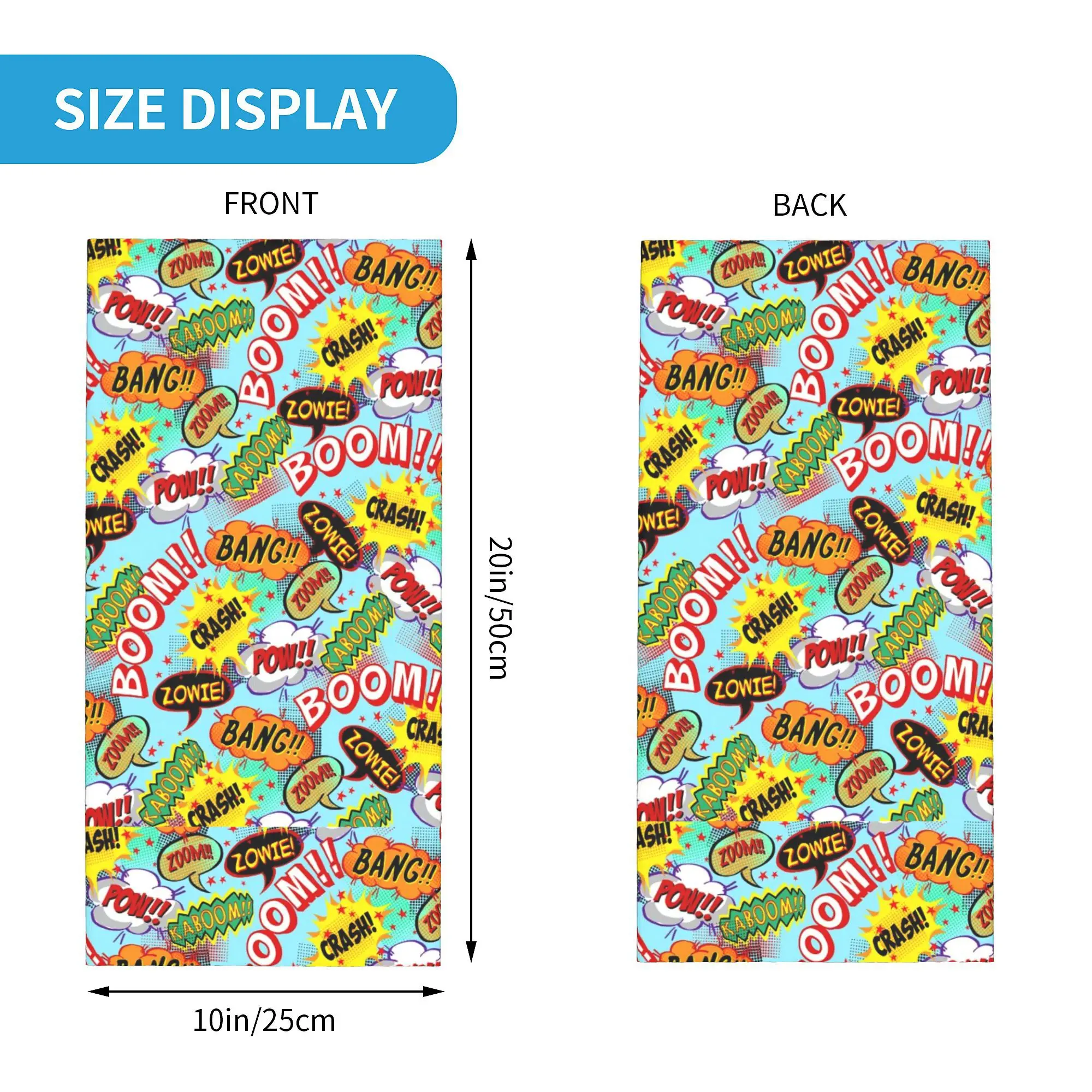 Custom Comic Book Bandana Neck Warmer Women Men Winter Ski Hiking Scarf Gaiter  Face Cover