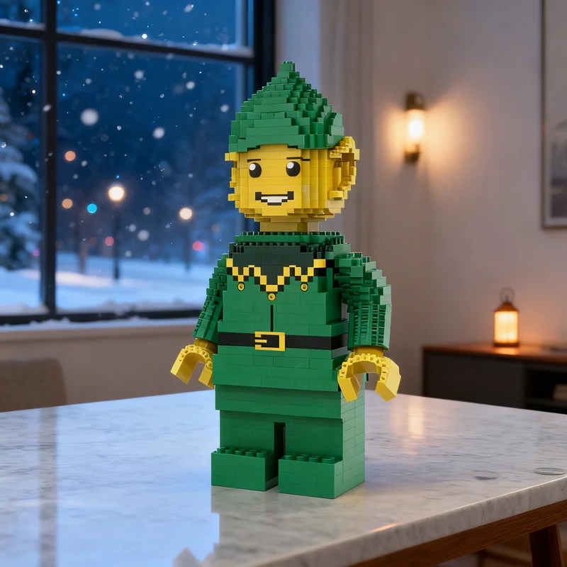 

2137 деталей MOC Maxi Figure Elf Club: Сезонная рождественская модель, конструктор, креативный подарок, коллекционный декор, премиум-класс для детей