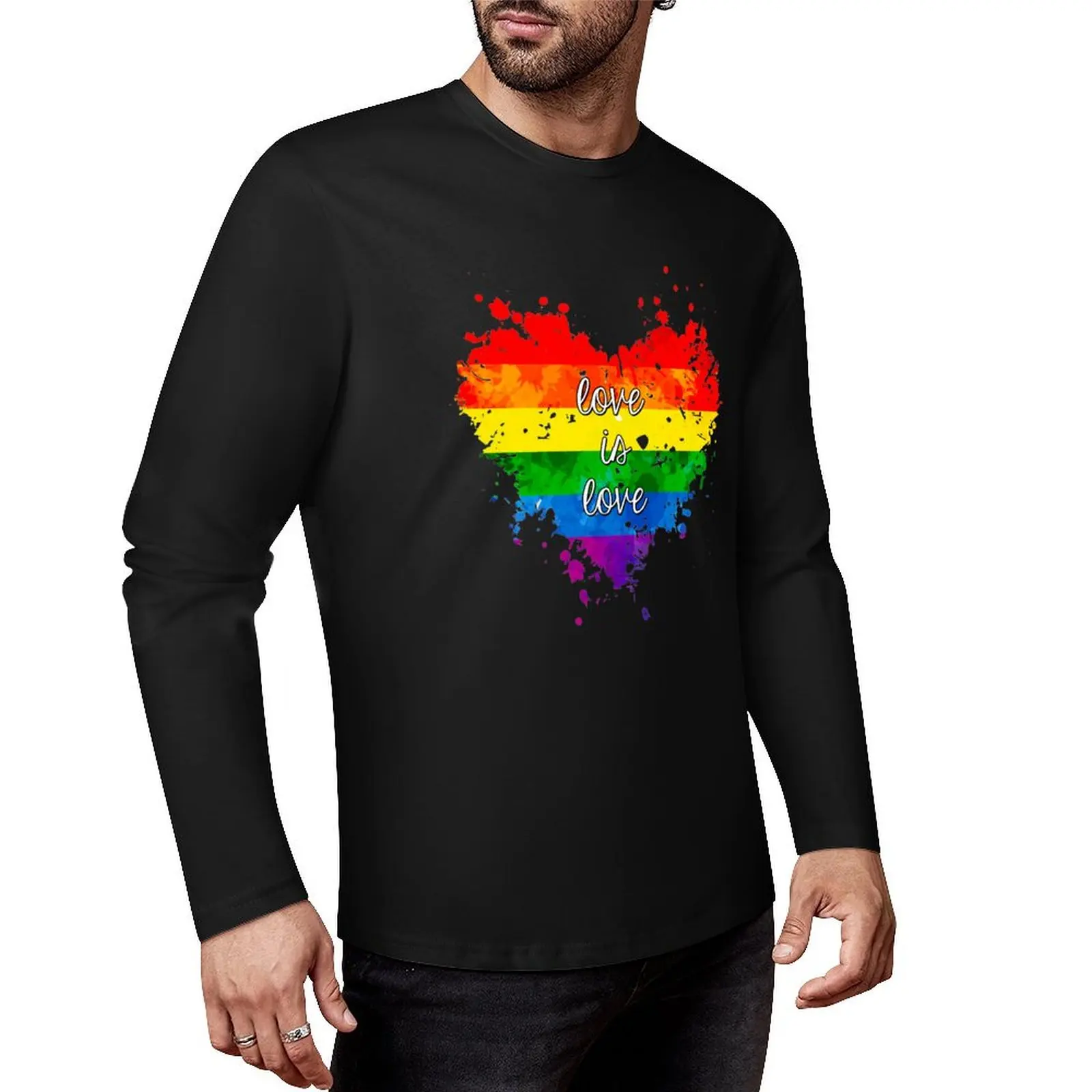 

Длинная футболка Love is Love, большие футболки, забавные футболки, футболки с рисунком, толстовка, мужские футболки