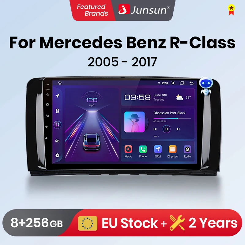 Junsun CarPlay Android Auto Car Radio for Mercedes Benz R251 R300 R280 R320 2005-2017 GPS Intelligent Systems Multimedia