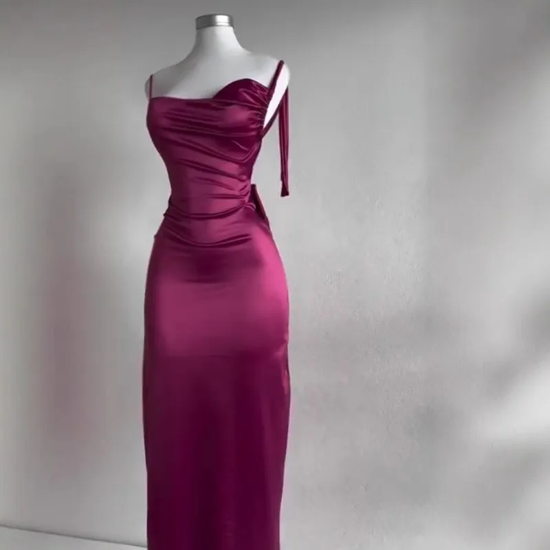 

Sexy Strapless Backless Long Dress Europe and The United States Bandage Evening Dresses Summer Y2K Elegant Halter Dress 원피스