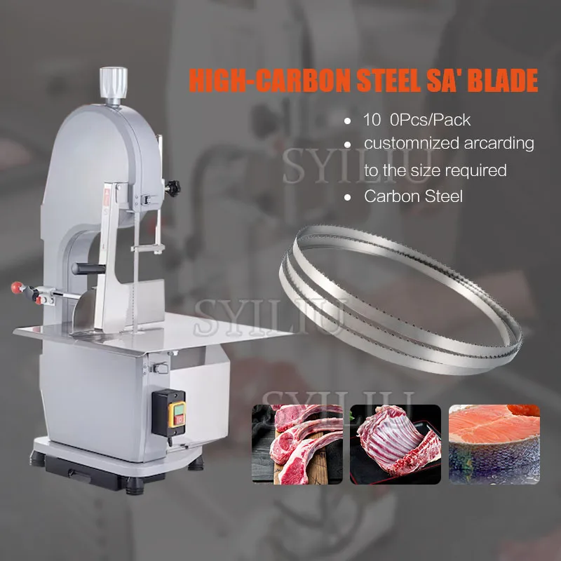 New Electric Stainless Steel Motor Base Meat Processing Machinery Sausage Bone Saw Cutting Machine 220V/110V 1200mm Blade