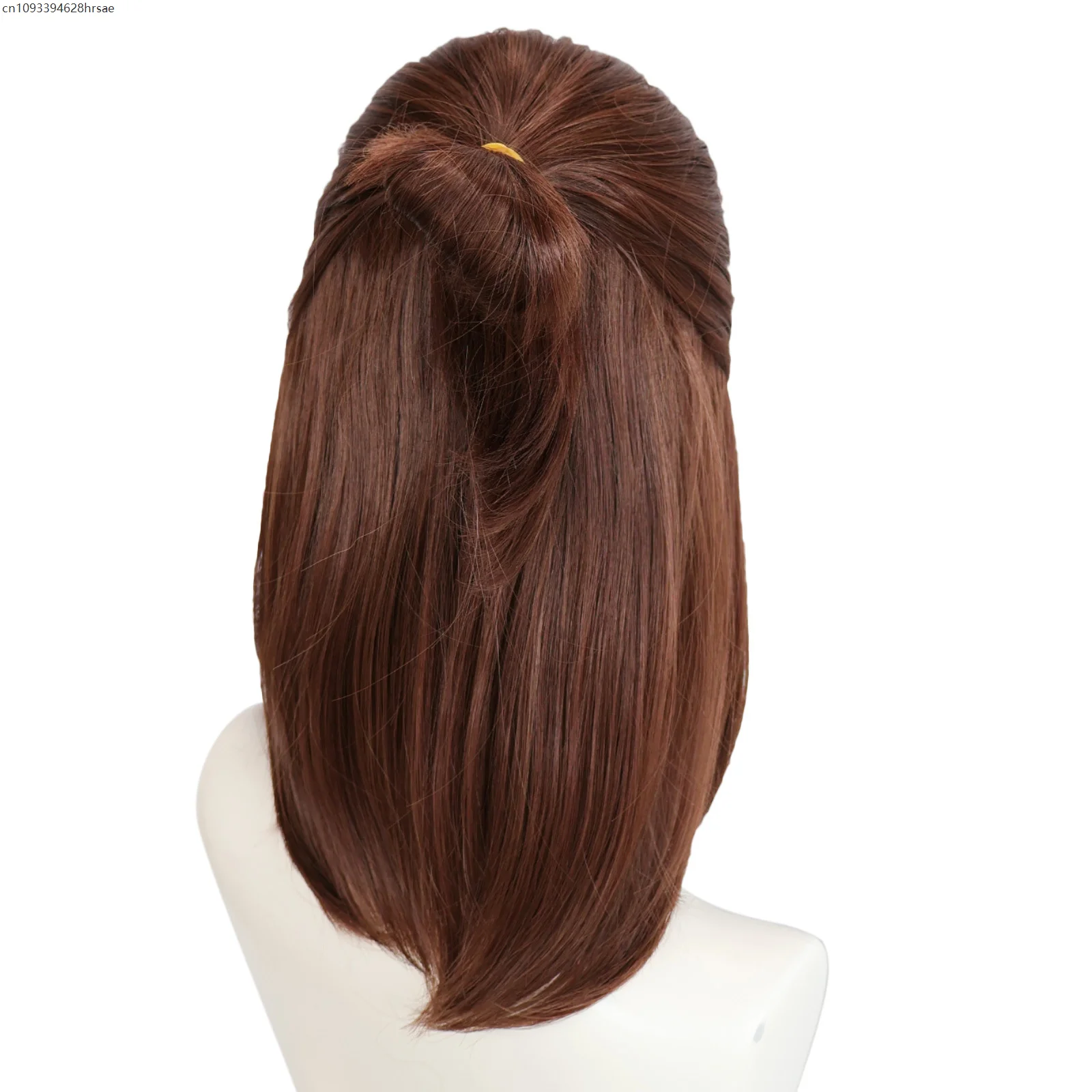 映画コスプレ衣装ウィッグ 37 センチメートルブラウンショートコスプレウィッグブラウン分け目アニメヘアハロウィン耐性人工毛