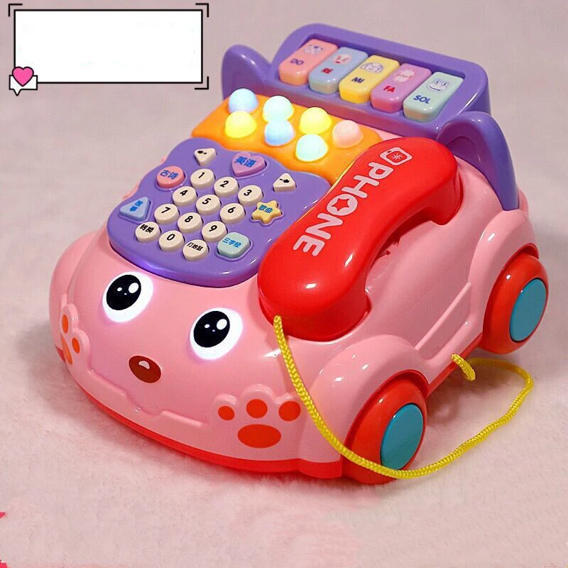 Kids Simulation Electronic Landline Telephone Educational Toys For Children Music Sound Pretend Play Toy For Girl Christmas Gift