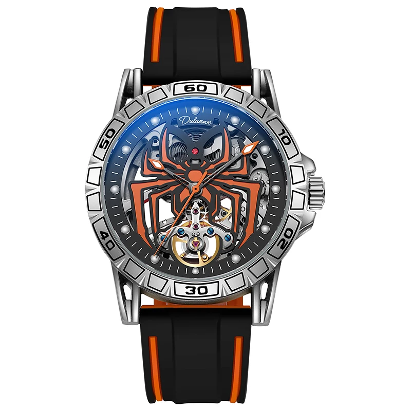 Spider Luminous Tourbillon Luxury Brand Men's Watches Waterproof Automatic Mechanical Watch Top Original Skeleton Wristwatch