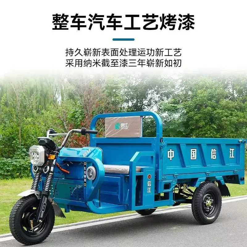 for Load King Customized Electric Tricycle Truck High Power Household Agricultural Three Wheeled Battery Cargo Vehicle