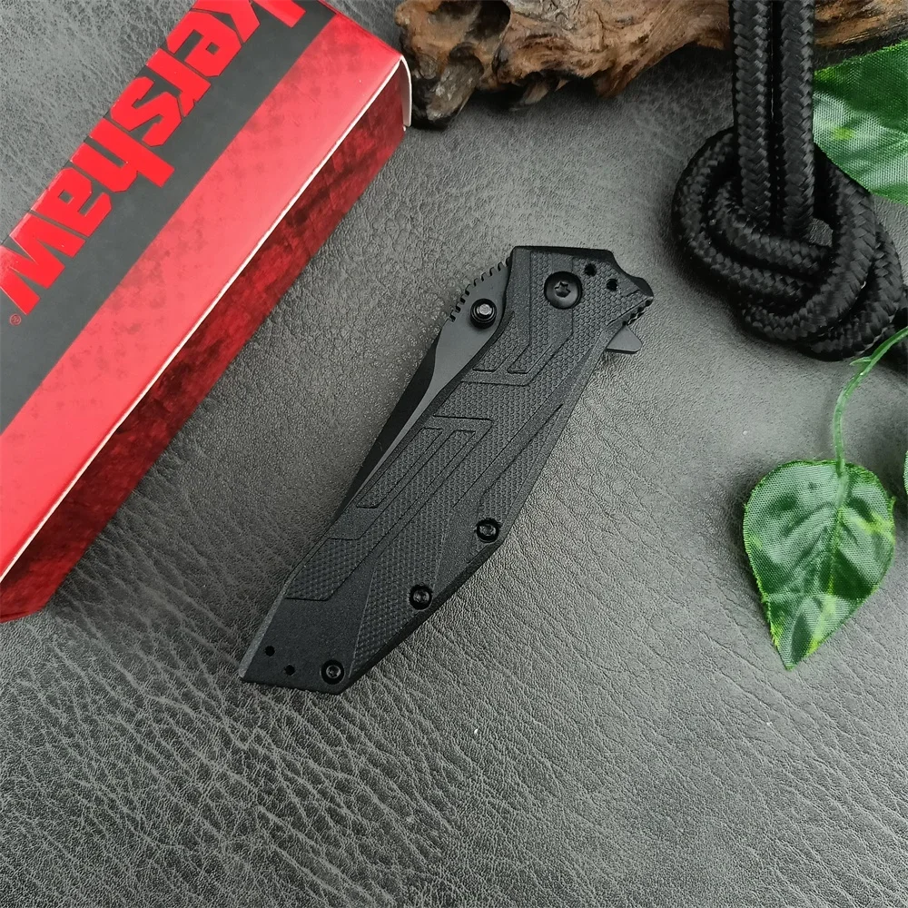 EDC KS 1990 Folding Pocket Knife 8Cr13Mov Blade Nylon Fiber Handle Outdoor Survival Camping Hiking Hunting Cutting Knife