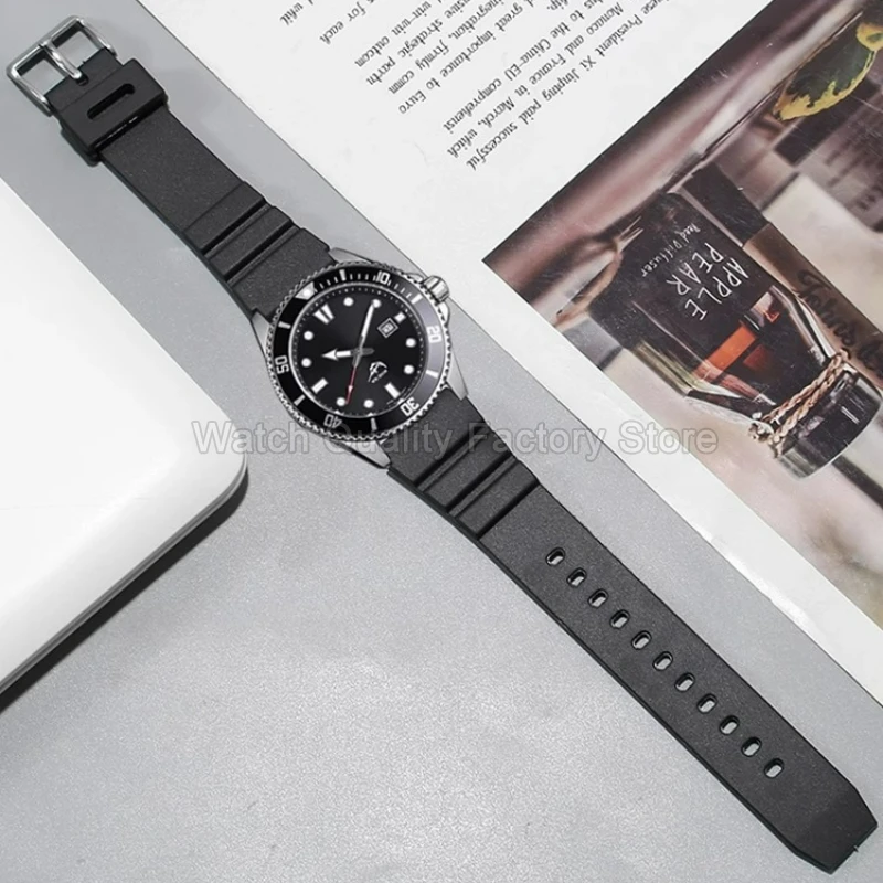 Cinturino in resina traspirante resistente all'usura leggero e resistente alla corrosione per Swordfish Submariner Ocean Heart MDV-106 MTP-VD01