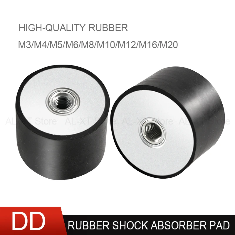 

1/4/8 шт. M3-M20 резиновый амортизатор с двойной внутренней резьбой, антивибрационный амортизатор DD-типа, цилиндрическая виброизоляционная накладка