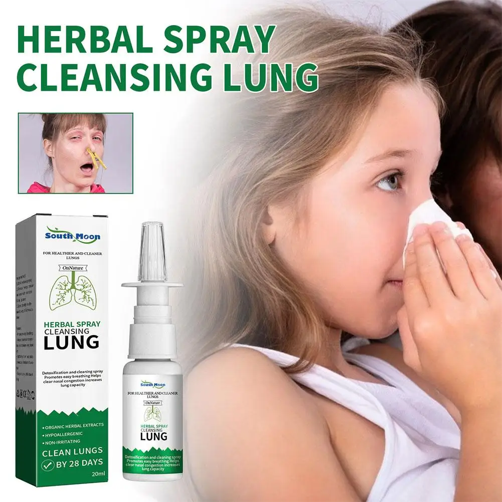 5X 20ml Lung Detox Herbal Cleanser Spray For Smokers Clear Nasal Congestion Anti Snoring Solution Stop Snore Relief Spray Nos