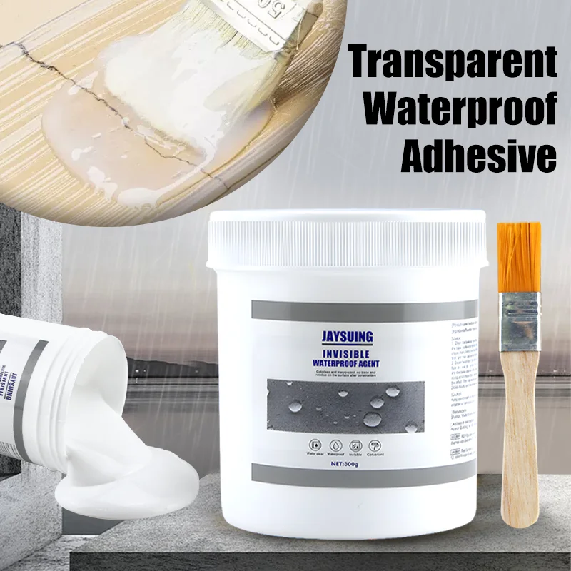 Transparent Waterproof Sealant Adhesive 300g Sealing Mold Proof Coat for Exterior Walls Leak Proof Coating Bathroom Floor Crack