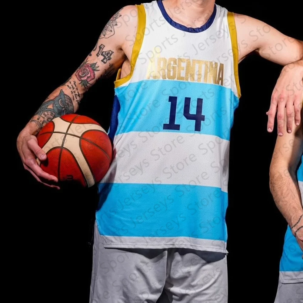 24/25 nowości Argentyna koszulka do koszykówki kamizelka Tshirt mężczyźni/chłopiec sportowa koszulka do koszykówki kamizelka T koszula letnia