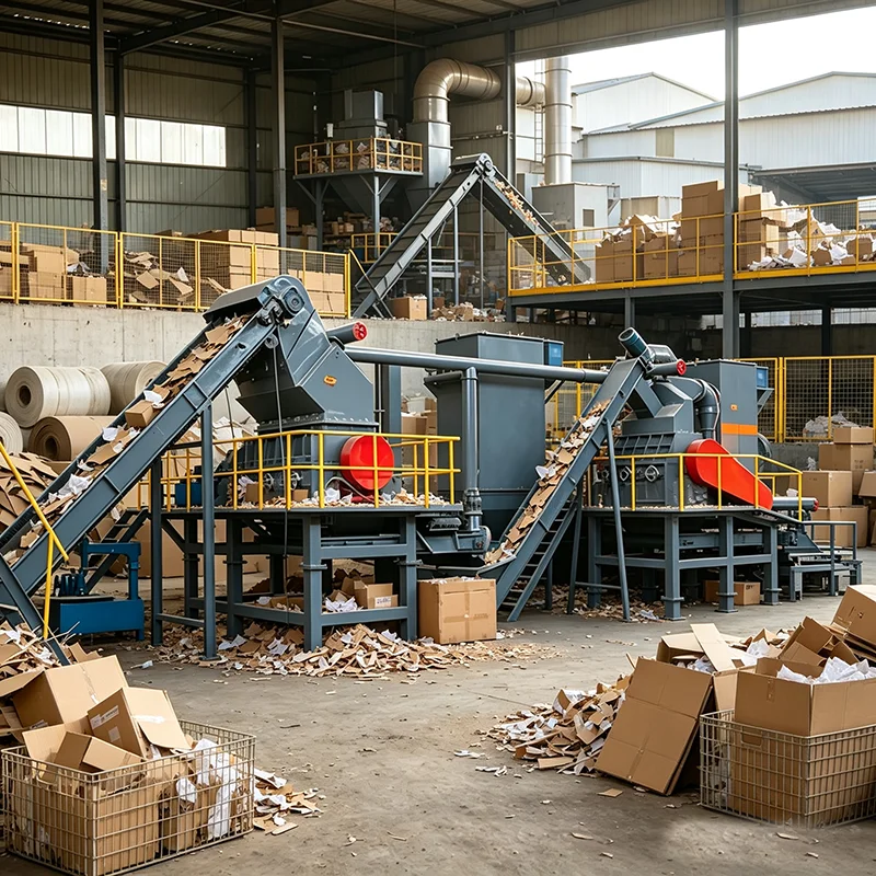 Automatic Twin Shaft Industrial Shredder Overload Protection Waste Recycling Shredding Equipment