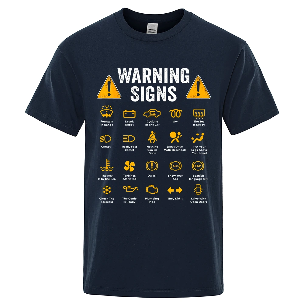 Funny Driving Warning Signs 101 Auto Mechanic Gift Driver T-Shirt Fashion Casual T Shirt Cotton Mens Tops Tees Casual Oversized