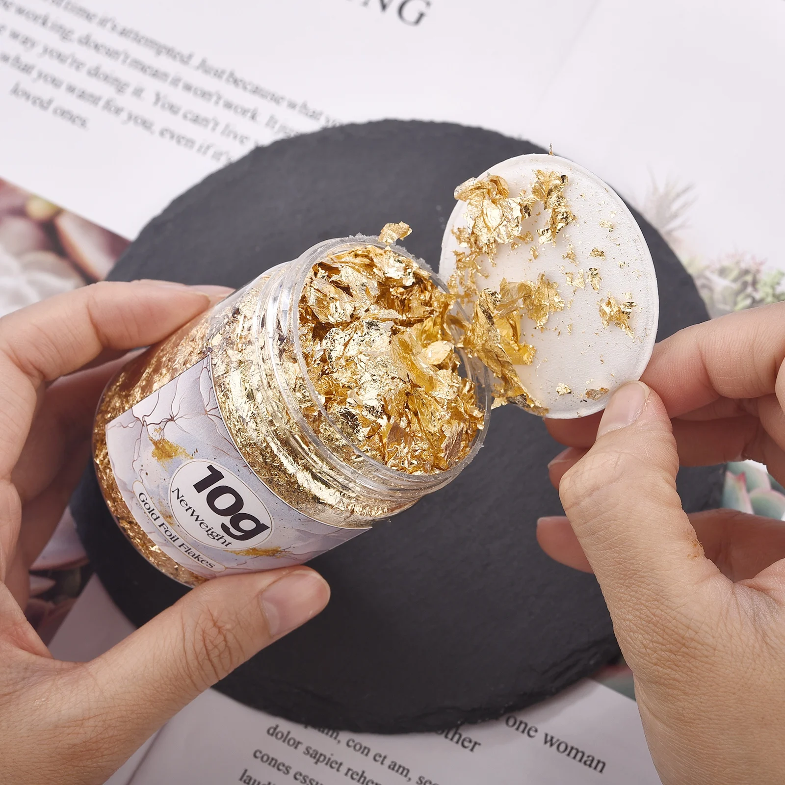 3g Foil Paper DIY Shiny Gold Color Leaf Flake Luxury Resin Art Decoration Handicrafts Gilding Decoration Jewelry Making Supplies