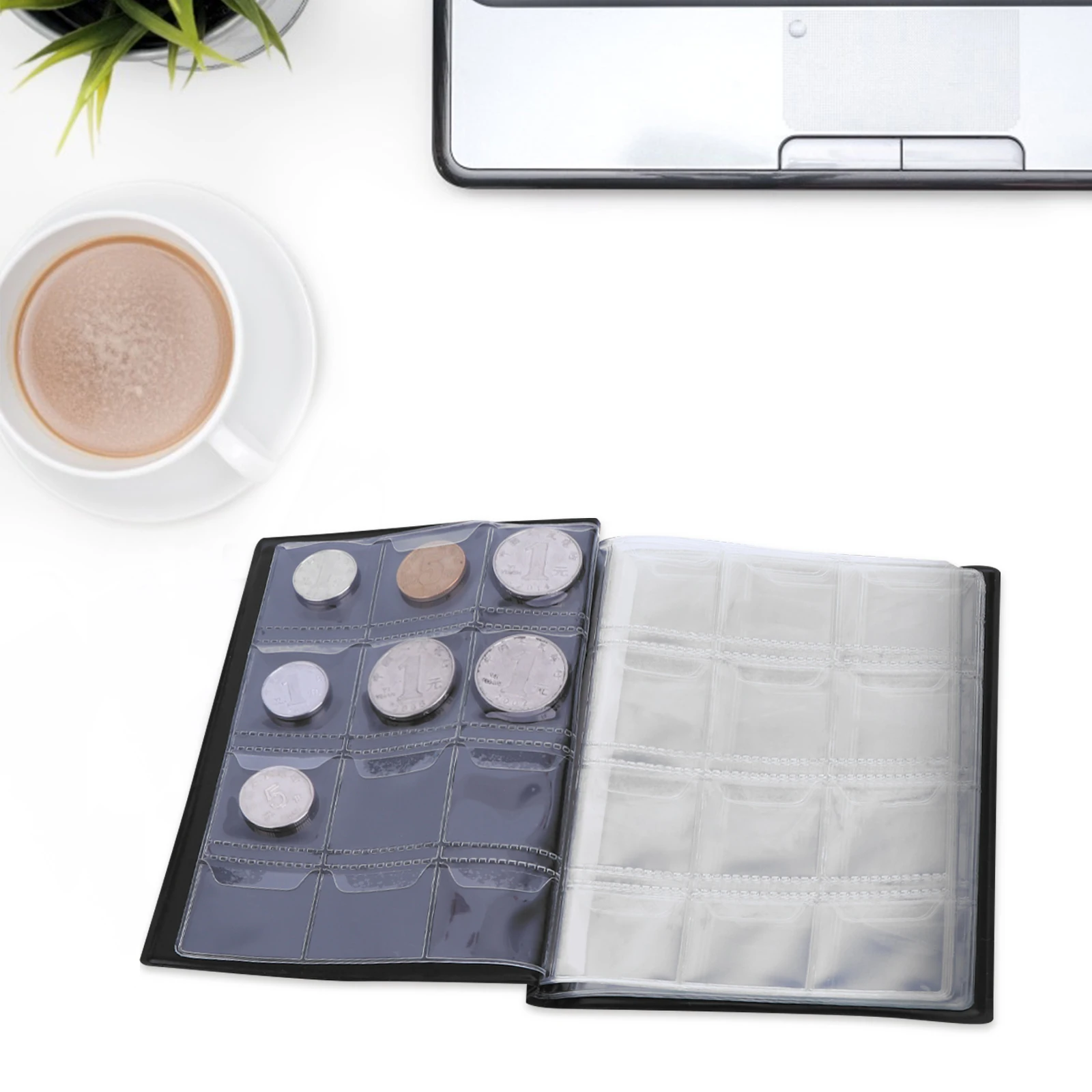 

120 Grids Coins Storage Book Commemorative Coin Collection Album Holders Coin Collection Volume Folder Hold (Black)