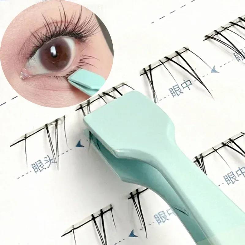 Aço inoxidável cílios postiços pinça cluster cílios aplicador ferramenta de maquiagem profissional extensões de cílios inferiores clipe de cílios