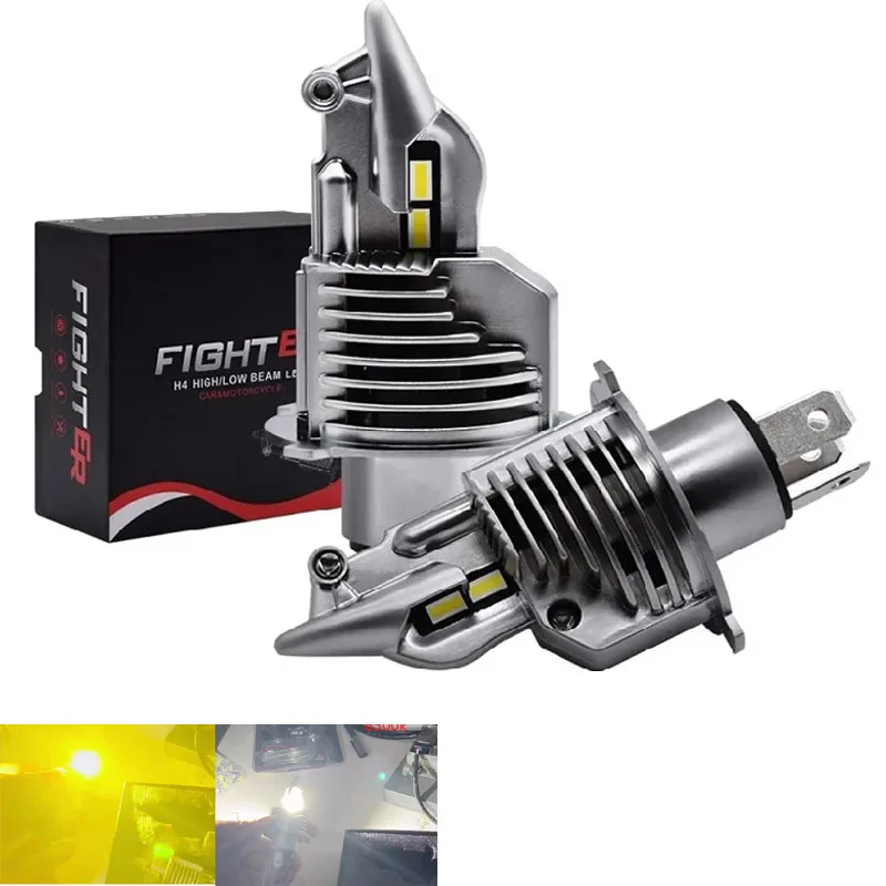 

H4 Car headlight 3000k H4 Led Bulb Car/motorcycle 6000K Headlight High beam Low beam lights Fighter Foco 72W 12V 24V 6000K Led