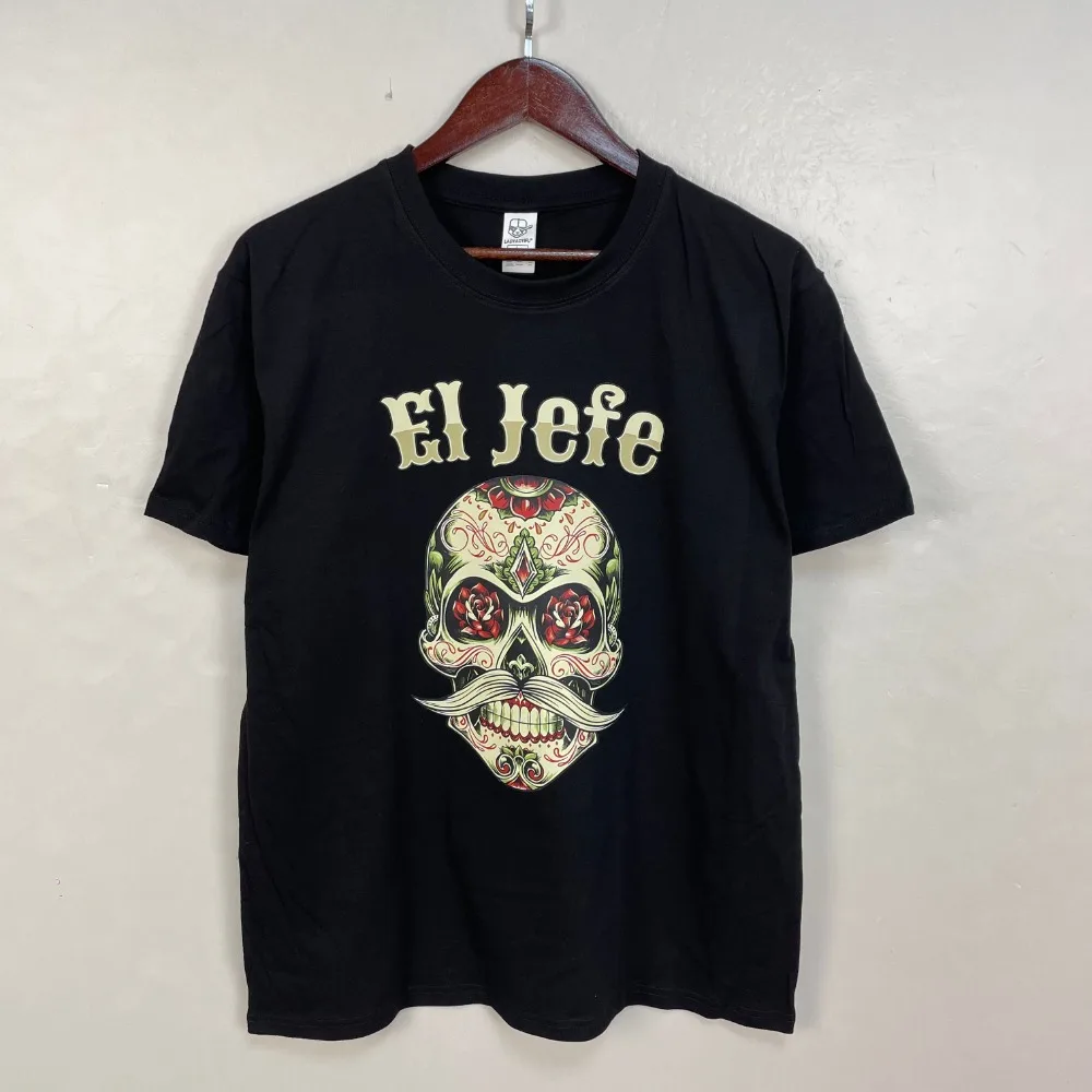 2‌025 El Jefe Sugar Skull T Shirt Men Dia De Los Muertos Boss Mexican Culture Skeleton Calaveras Day of The Dead Halloween Gifts