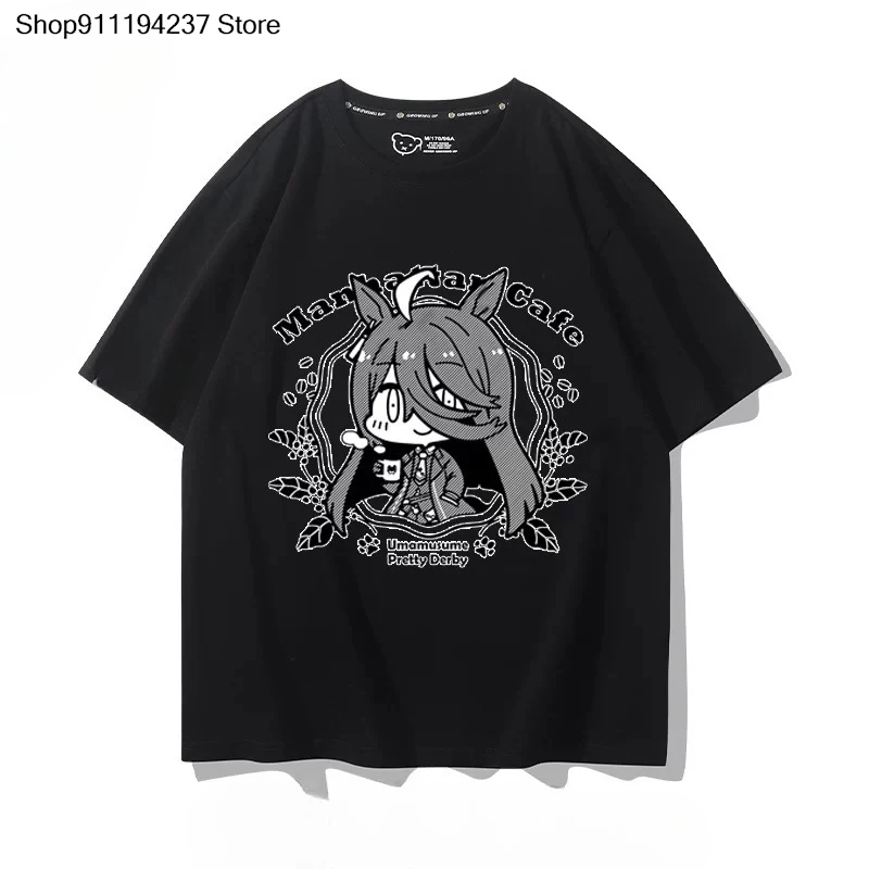 Anime Umamusume: Pretty Derby Agnes Tachyon T-shirt Short Sleeve Cosplay Costume Student Casual Tee Cotton Harajuku Tops