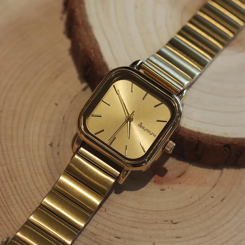 

Women'S Gift: Square Steel Strap Vintage Watch, Antique Style, Fashionable And Luxurious Women'S Watch, Timepiece Accessories