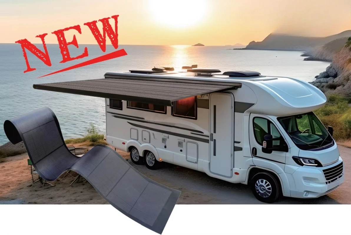 SA5900 Solar Powered RV Awning Flexible Fabric Waterproof UV Resistant Off Grid Camping for Camper Van Motorhome