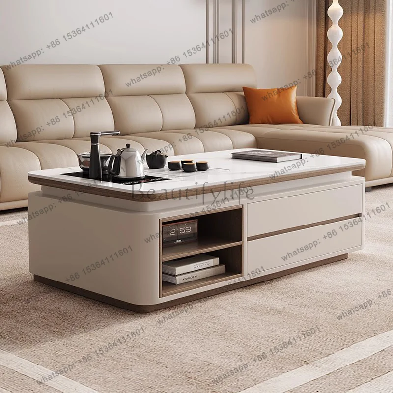 LJY Standing High Coffee Table Decoration Luxury Bedroom Modern Living Room Designer Side Table Writing Couchtisch Home Furnitur