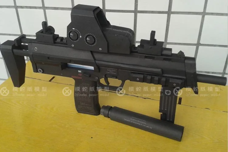 MP7A1 Submachine Gun 3D Paper Model Weapon Firearms 3D Hand-made Drawings Military Paper Craft Toy