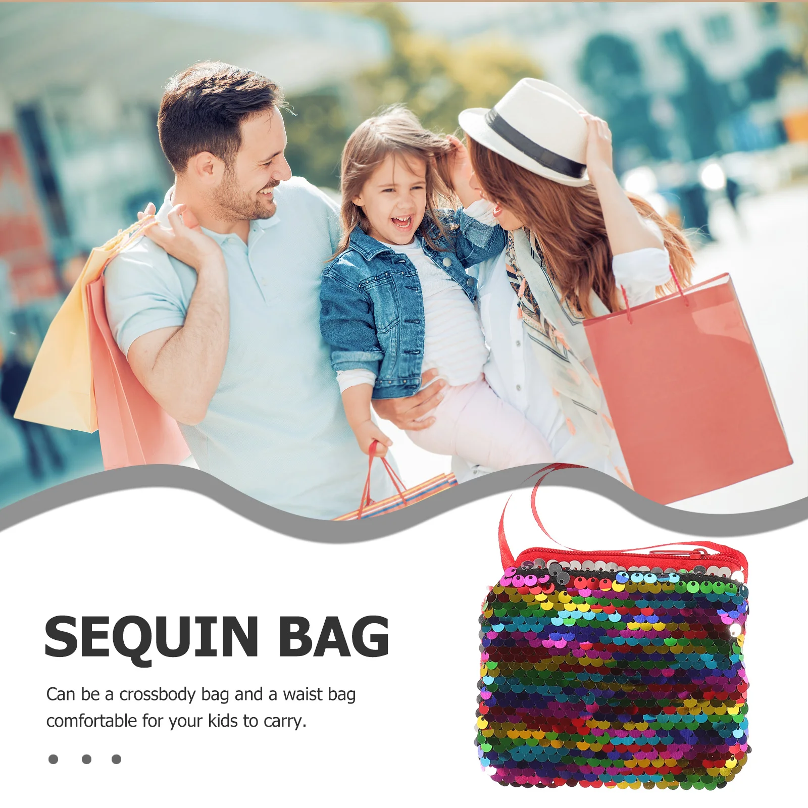 Bolso bandolera pequeño con lentejuelas, correa de un solo hombro para fiesta al aire libre, Camping, compras, monedero pequeño versátil