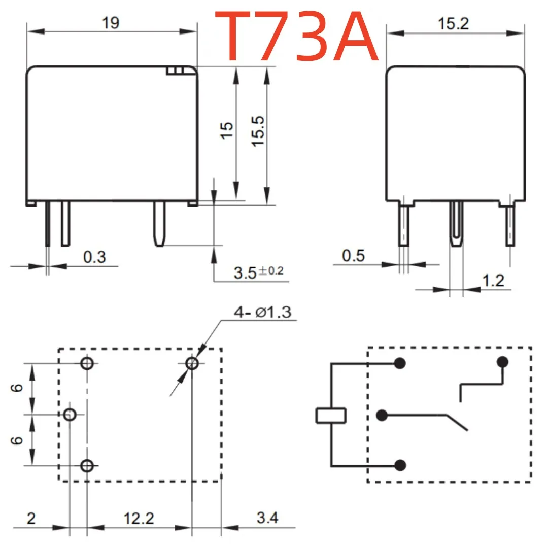 5pcs New 4-pin Relay Y3F-SS/H-112DM/F/124DM/105DM/109DM/118DM T73A