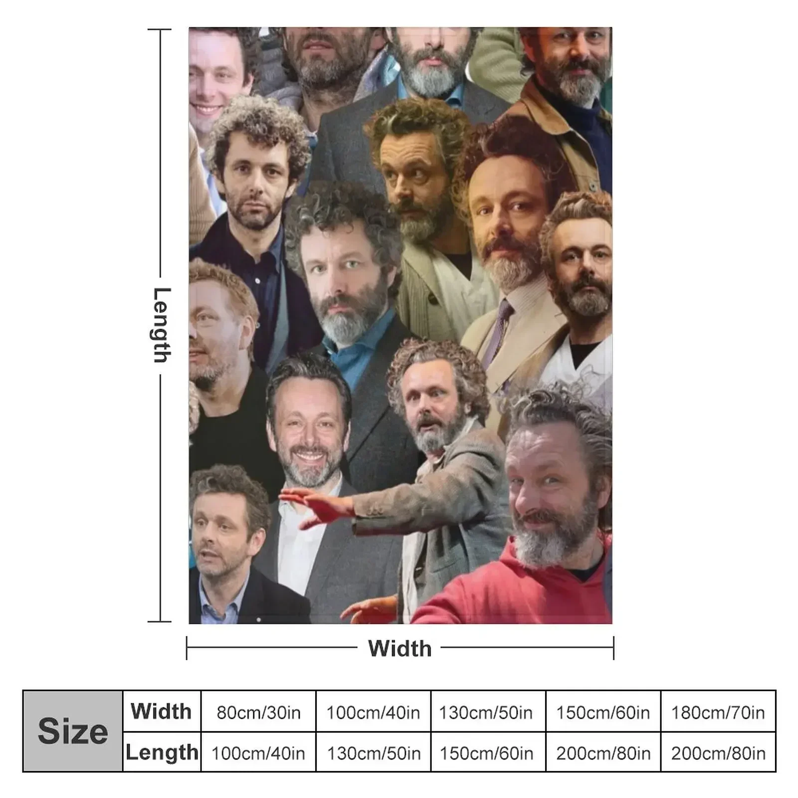 michael sheen photo collage Throw Blanket couch cozy soft plush fuzzy picnic outdoor blanket