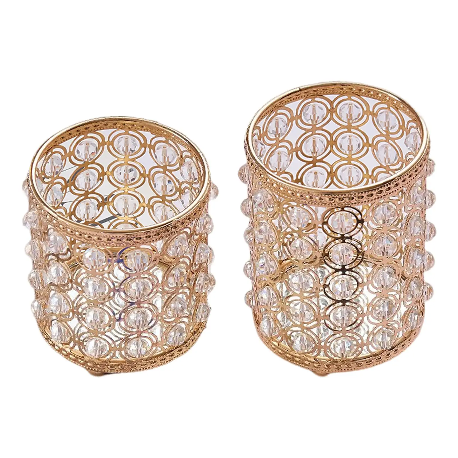 Crystal Cosmetic Brushes Holder Organizer for Dresser Office Geometric Shape