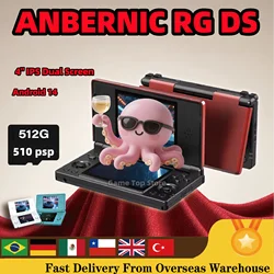 Anbernic RG DS Retro Video Game Console Android 14 4 Inch IPS Dual Multi-touch Screen Flip Game Player RGDS