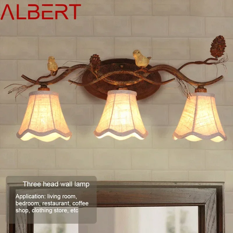 ALBERT Modern Retro Wall Sconce Lamp LED Creative Bird Decor Mirror Light For Home Living Bedroom Bedside Corridor