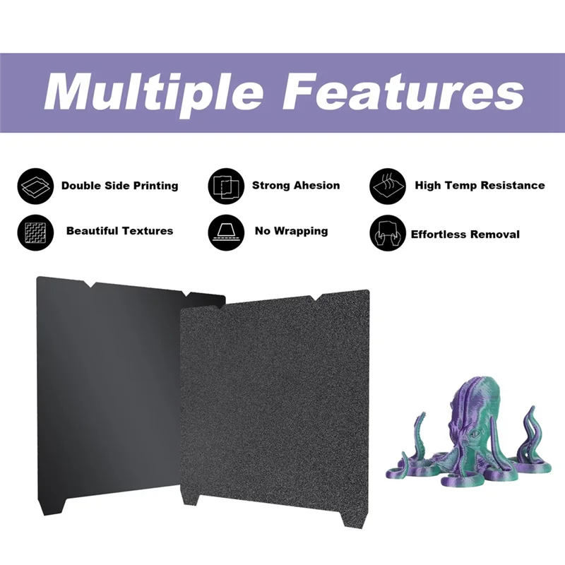 Placa de construcción texturizada de B47B-PEI, hoja de acero de resorte para impresora 3D suave y pulverizada de doble cara para Creality K1 Ender-3 V3 SE