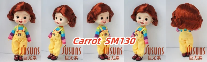 JD338 4-5' 5-6' 6-7' 7-8' 8-9' 9-10' Retro Monroe Wave Synthetic Mohair Doll Wigs 1/8 1/6 1/4 1/3 MSD SD DOD Blythes BJD Hair