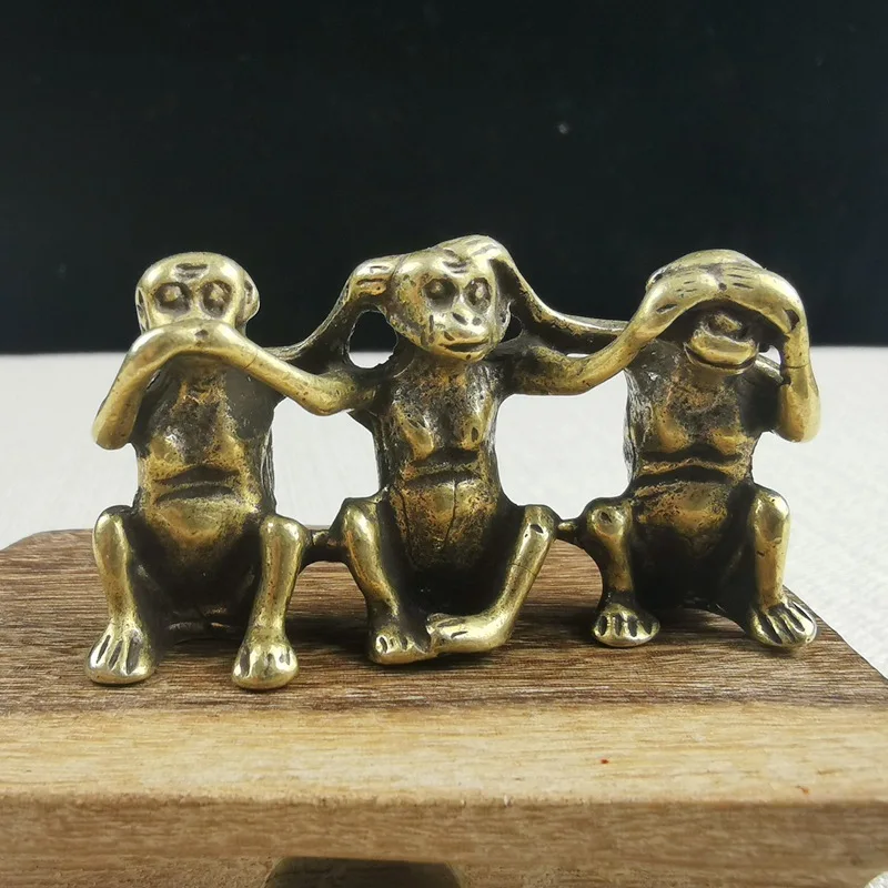 

Brass three-no-monkey ornaments say no, don look at the bronze monkey zodiac monkey soft home decoration ornaments