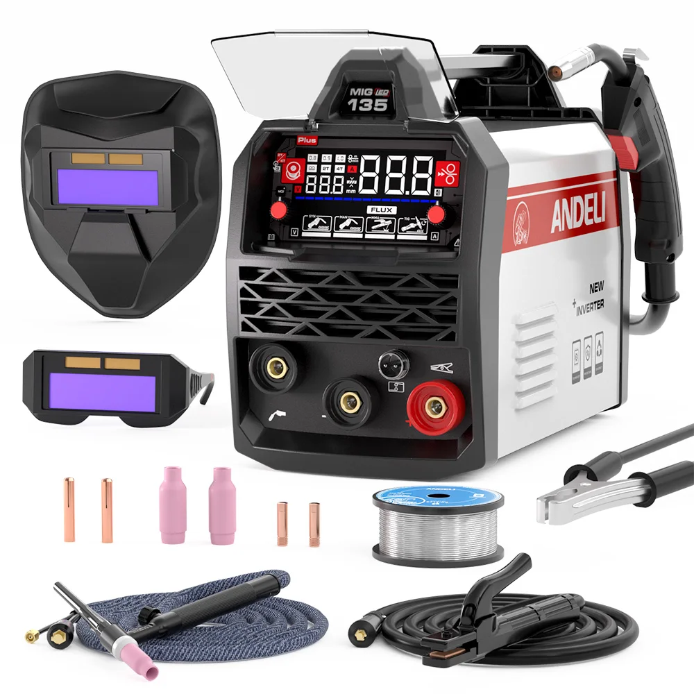 ANDELI Saldatrice MIG semiautomatica Ascensore TIG MMA MIG Saldatrici MIG sin gas sinergia Saldatore inverter