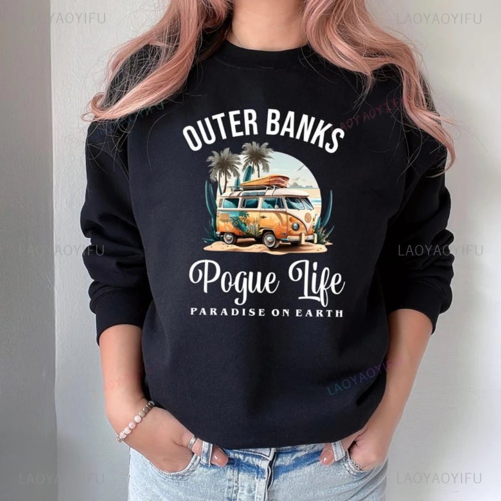 Outer Banks Pogue Life Woman Man Sweatshirt North Carolina Outer Bank Pullover Fashion Casual Drop Shoulder O-neck Hoodie