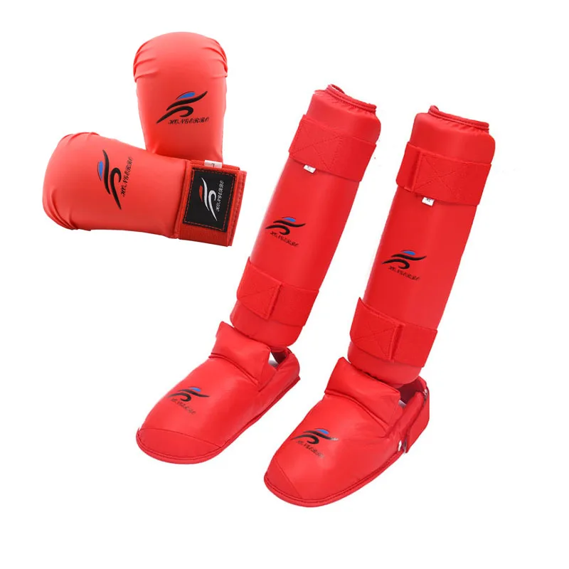 Taekwondo Equipment MMA Suit Boxing Gloves Set Leg Shin Guard Hand Palm Foot Protector Men Bands Karate Unisex Adult Child