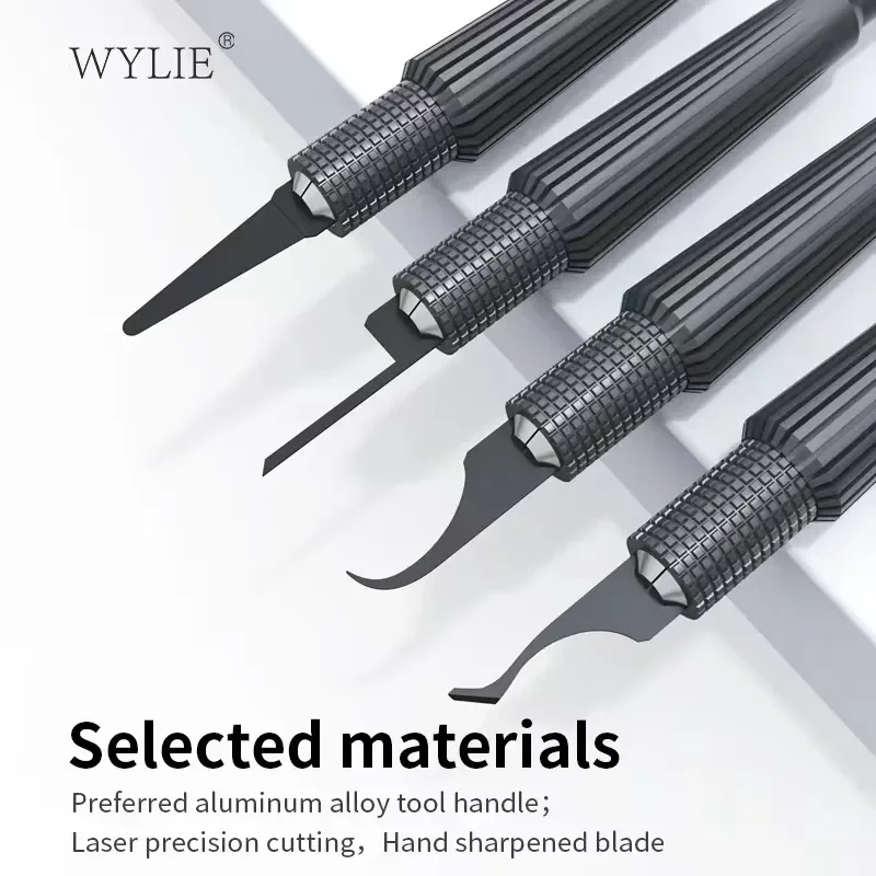 WYLIE WL-365 4 IN 1 Multifunctional Knife Hand Polished Ultra Thin Blade Set Phone Motherboard Glue Removal IC CPU Prying Tools