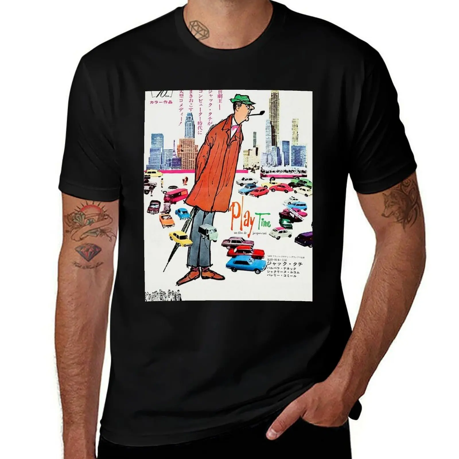 Playtime Jacques Tati Vintage T-Shirt Stretch Fabric Comfort T-Shirt