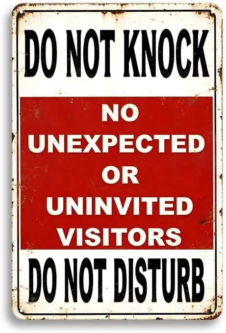 YOYI ART Retro Vintage Wall Metal Tin Signs - Do Not Knock/Disturb Sign for Bar, Warning, Home,  --Tin Sign
